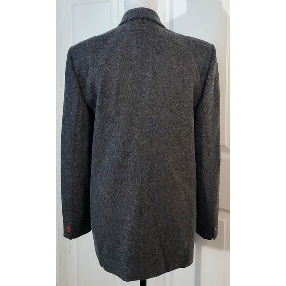 Rena Rowan For Saville Vintage 100% Wool Gray Double Breasted Jacket Blazer Sz 6 - Picture 3 of 7